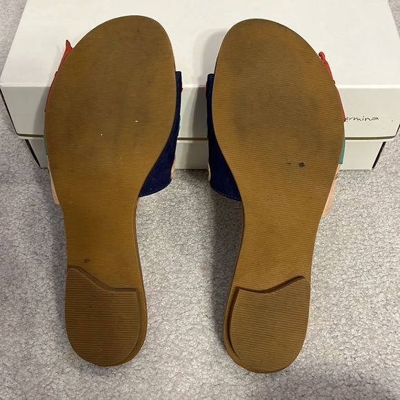 Flat multi color suede upper slides - Picture 5 of 6